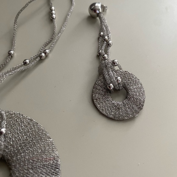 White gold necklace and earrings set - Picture 5 of 10